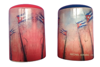 SALERO Y  PIMENTERO( FONDO  ROJO, TAPA AZUL Y ROJO)MMSP02