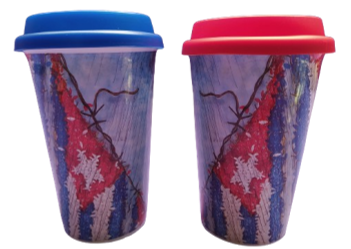 TAZA CON TAPA( AZUL Y ROJO)MMSW01