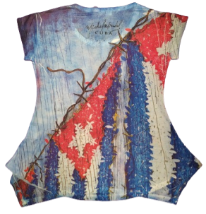 CAMISETA DE IMPRESIÓN POR SUBLIMACION CON PEDRERIA(AZUL Y ROJO)MMTS01