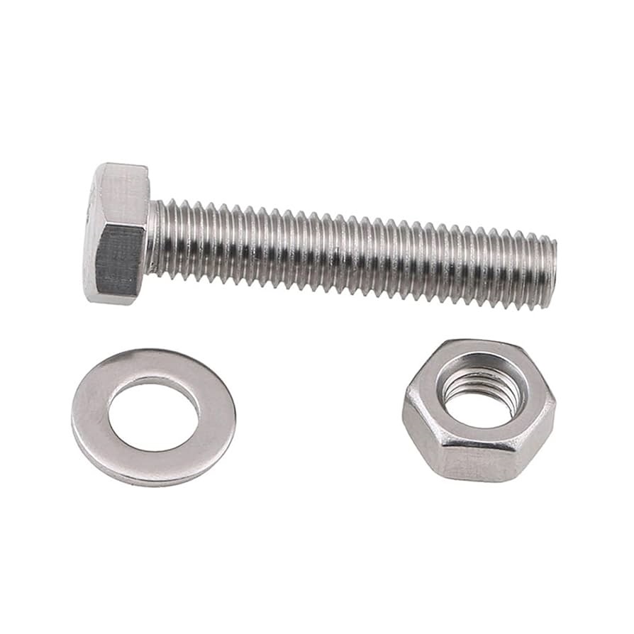 TORNILLO HEXAGONAL M8X50 MM, CON ARANDELA Y TUERCA