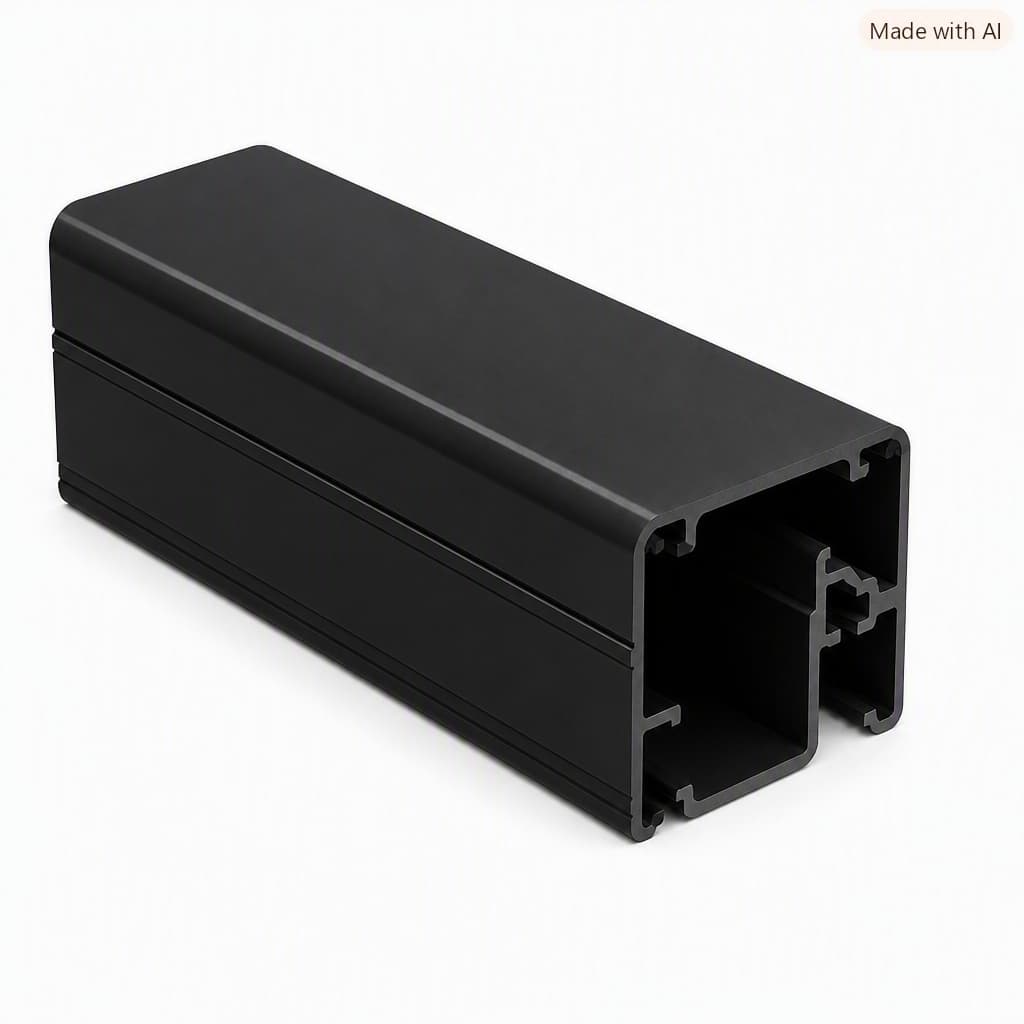 TRAVESAÑO 60mm PARA PUERTAS RETICULADAS NEGRO 5.8M