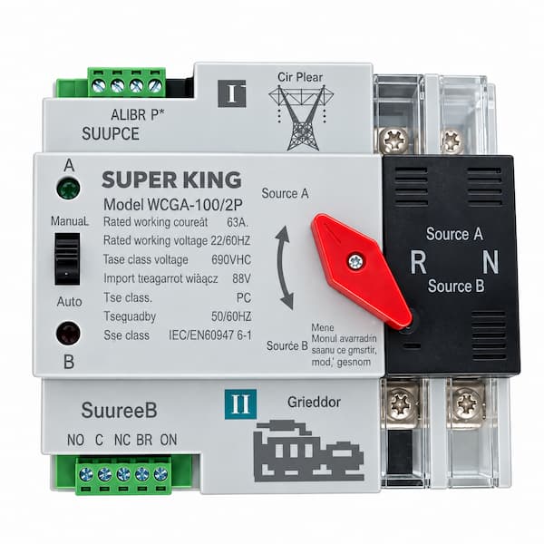 INTERRUPTOR DE TRANSFERENCIA AUTOMATICA DE DOBLE POTENCIA 2P/220V 40A