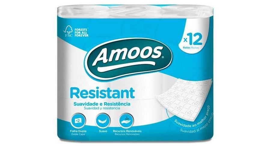 PAQUETE PAPEL HIGIENICO AMOOS 12 ROLLOS X 13M
