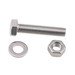TORNILLO HEXAGONAL M8X50 MM, CON ARANDELA Y TUERCA